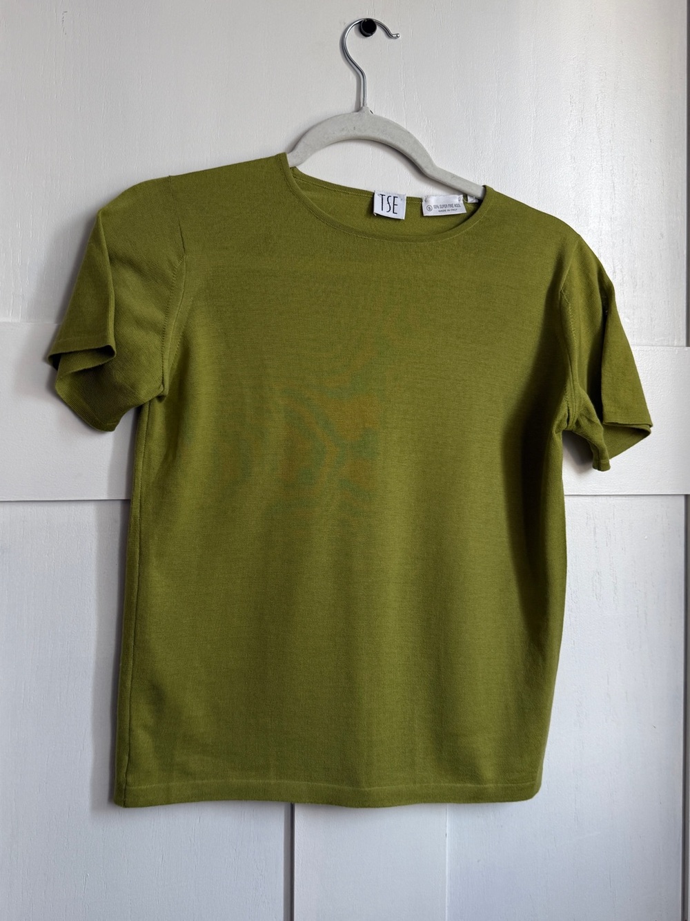 Vintage TSE olive green 100% Superfine Wool made in Itali - Picture 11 of 11